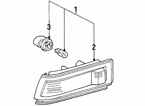 1986 Toyota Corolla Lamp Assy, Side Turn Signal, RH Diagram for 81730-12182