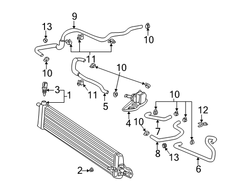 2001 Toyota Prius Radiator & Components Diagram