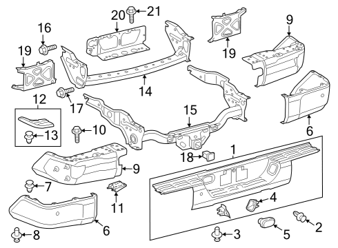 2021 Toyota Tundra Bumper & Components - Rear Diagram 4 - Thumbnail