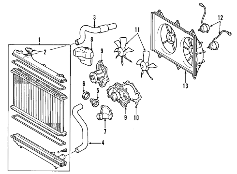 2006 Toyota Highlander Cooling System, Radiator, Water Pump, Cooling Fan Diagram 6 - Thumbnail