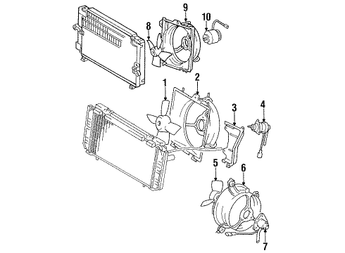 1991 Toyota MR2 SHROUD, Fan Diagram for 16712-74010