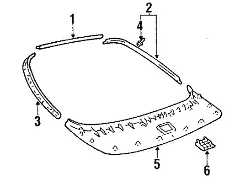 1996 Toyota Celica Cover, Back Door Trim, RH Diagram for 64791-20090-C0