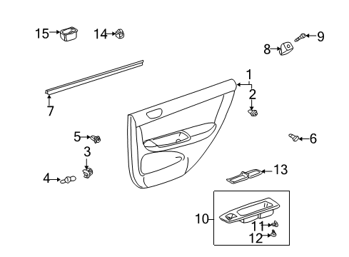 2006 Toyota Camry Board Sub-Assy, Rear Door Trim, LH Diagram for 67640-AA101-E1