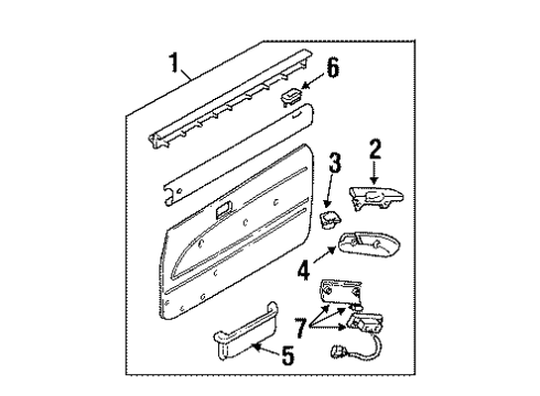 1995 Toyota Pickup Interior Trim - Door Diagram