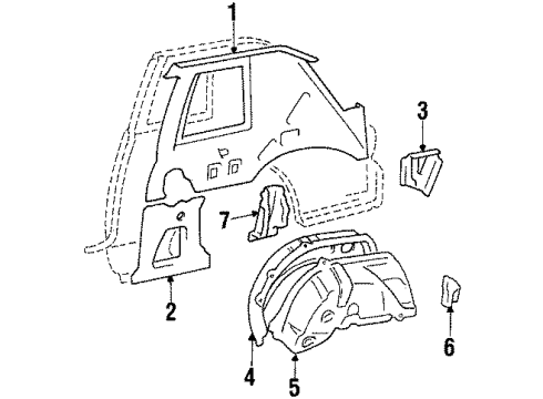 1985 Toyota Celica Quarter Panel - Inner Components Diagram 2 - Thumbnail