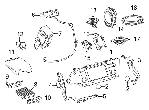 2014 Toyota Avalon Cover Sub-Assembly, NAVI Diagram for 86804-07010