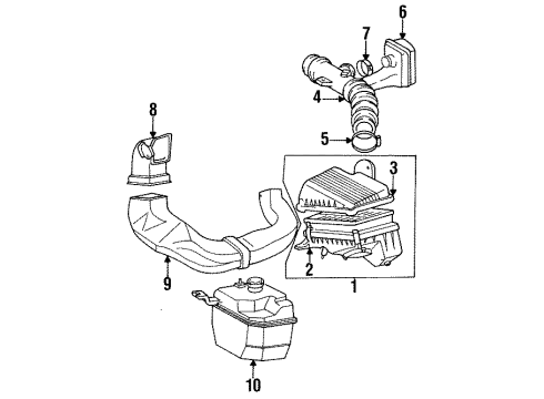 1996 Toyota Corolla Hose, Air Cleaner Diagram for 17881-15170