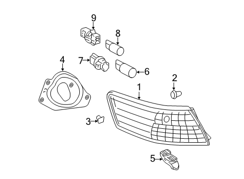 2008 Toyota Camry Lens & Body, Rear Combination Lamp, RH Diagram for 81551-33340