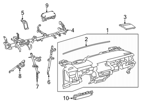 2022 Toyota Corolla Cross REINFORCEMENT ASSY Diagram for 55330-0A080