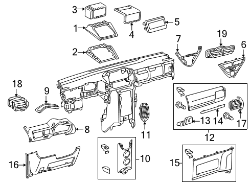 2014 Scion iQ Ornament, Instrument Diagram for 55461-74010-B0