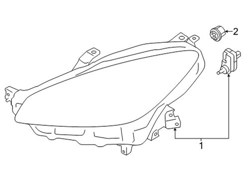 2023 Toyota GR86 Headlamp Components Diagram