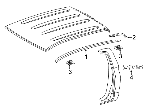 2017 Toyota Tundra Exterior Trim - Cab Diagram