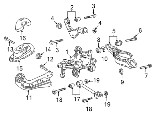 2020 Toyota Camry Rear Suspension, Control Arm Diagram 5 - Thumbnail