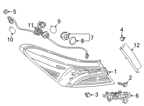 2018 Toyota Camry Lens & Body, Rear Combination Diagram for 81551-33710