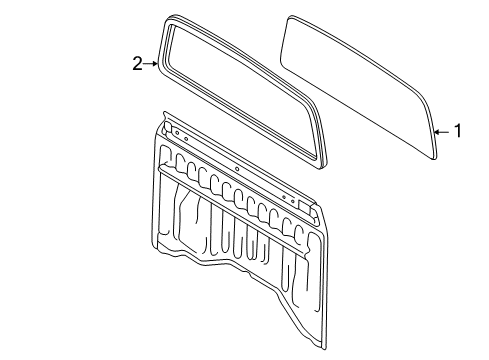 2004 Toyota Tacoma Weatherstrip, Back Window Glass Diagram for 64812-AD010