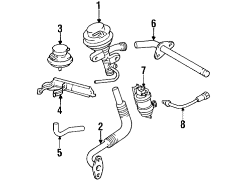 1994 Toyota T100 Sensor, E.G.R Gas Temperature Diagram for 89412-50010