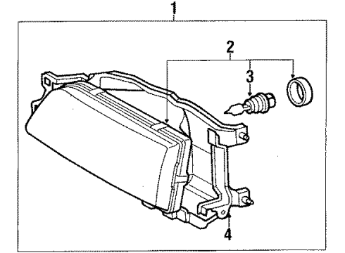 1987 Toyota Camry Driver Side Headlamp Housing Sub-Assembly Diagram for 81106-32200