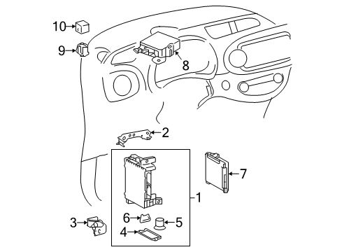 2015 Toyota Yaris Computer Assembly, Multi Diagram for 89220-0D210