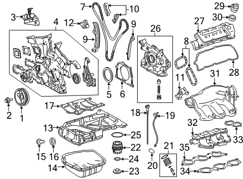 2012 Toyota Sienna Gasket, Intake Manifold To Head Diagram for 17171-0V010