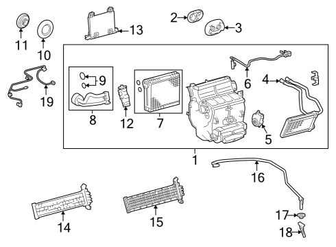 2023 Toyota Sequoia EVAPORATOR SUB-ASSY Diagram for 88501-0C180