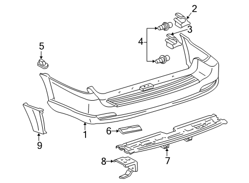 2003 Toyota Sequoia Cover, Rear Bumper Diagram for 52159-0C901