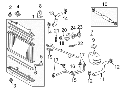 2003 Toyota Camry Radiator & Components Diagram 1 - Thumbnail