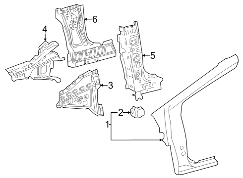 2023 Toyota Prius Hinge Pillar Diagram