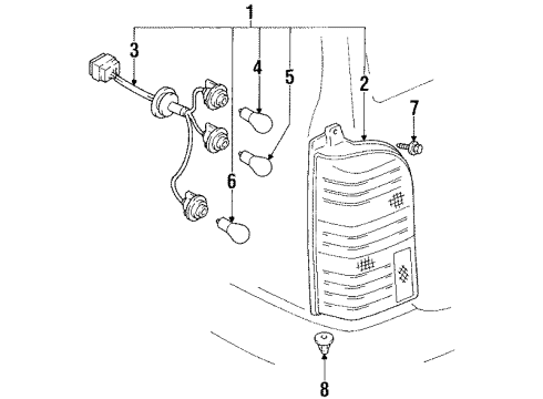 1992 Toyota Corolla Tail Lamps Diagram 1 - Thumbnail