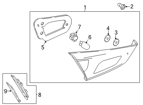 2019 Toyota Yaris Socket,Rear Combination Diagram for 90118-WB419