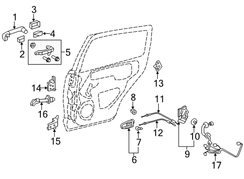 2017 Toyota Yaris Rear Door Lock Assembly, Right Diagram for 69050-0D320