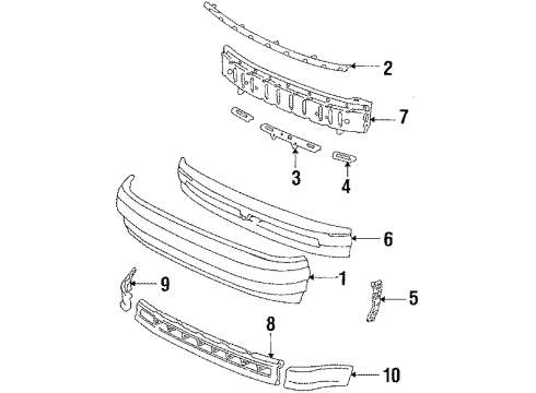 1988 Toyota Celica Cover, Front Bumper Diagram for 52119-20907