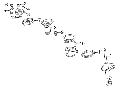 1998 Toyota RAV4 Struts & Components - Front Diagram