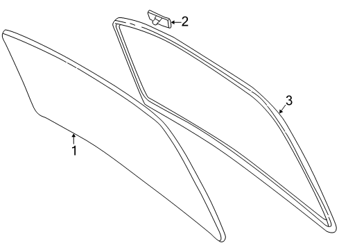 1998 Toyota Camry Back Glass, Reveal Moldings Diagram