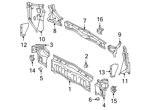 2006 Toyota Sienna Reinforcement, Back Door Lock Striker Diagram for 58374-08020