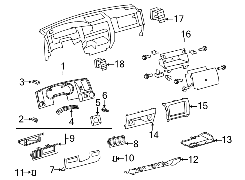 2019 Toyota Sequoia Register Assembly, Instrument Diagram for 55650-0C050