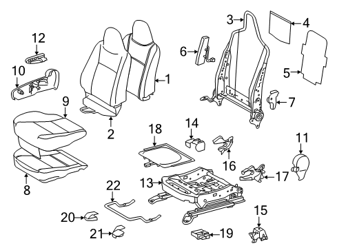 2012 Toyota Prius C Front Seat Components Diagram 3 - Thumbnail