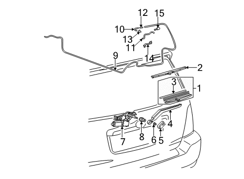 2004 Toyota Highlander Wiper & Washer Components Diagram 1 - Thumbnail