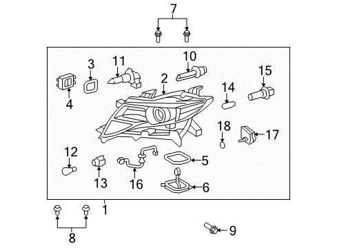 2010 Toyota Venza Computer, Light Control Diagram for 85967-06020