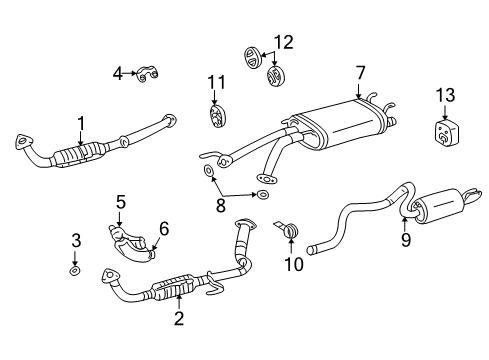 2001 Toyota Sequoia INSULATOR, Exhaust Pipe, Lower Diagram for 17513-0F010