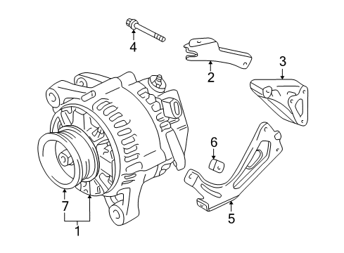 2001 Toyota Solara Reman Alternator Assembly Diagram for 27060-20120-84