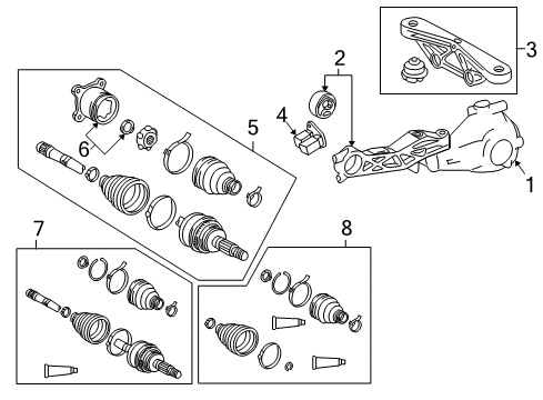 2008 Toyota Sienna Drive Axles - Rear Diagram