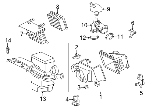 2012 Toyota Sienna Case, Air Cleaner Diagram for 17711-0P024