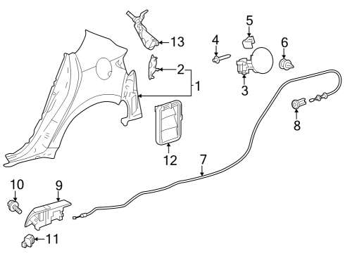 2023 Toyota GR Corolla PANEL SUB-ASSY, QUAR Diagram for 61601-12C90