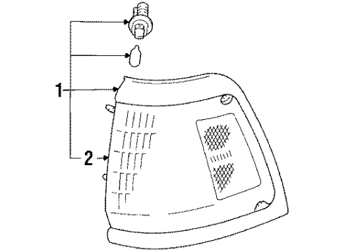 1990 Toyota Pickup Lens, Parking & Clearance Lamp, LH Diagram for 81621-89177