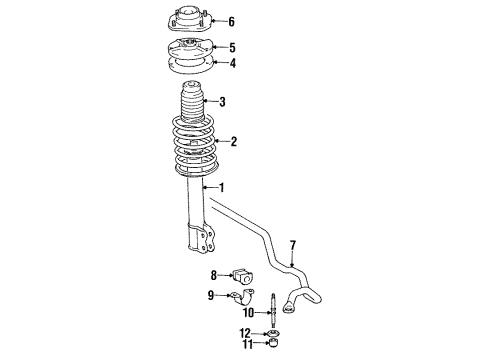 1995 Toyota Paseo Support Sub-Assy, Front Suspension Diagram for 48609-16160