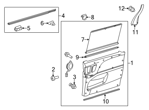 2011 Toyota Sienna Curtain Sub-Assembly, Rear Diagram for 65907-08020