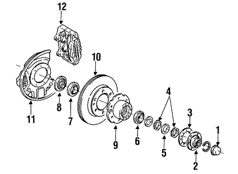 1991 Toyota Land Cruiser Brake Components Diagram