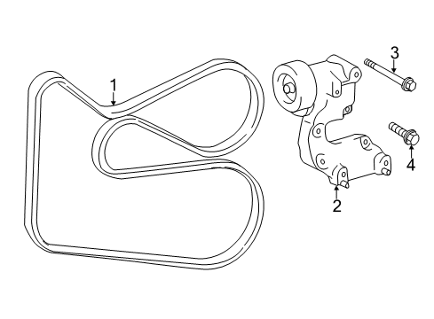 2011 Toyota Highlander Tensioner Assembly, V-Ribbed Belt Diagram for 16620-31060