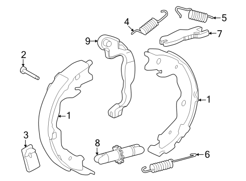 2023 Toyota GR Corolla Shoe Assembly, Parking B Diagram for 46540-42020