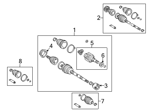 2002 Toyota Corolla Drive Axles - Front Diagram